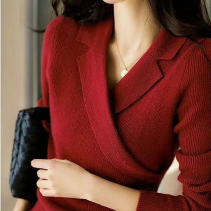 Damski Dzianinowy Sweter Długi Elegancki