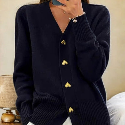 Damski Dzianinowy Kardigan Sweter Klasyczny Elegancki