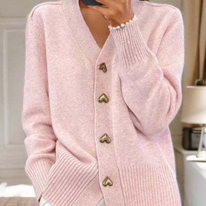 Damski Dzianinowy Kardigan Sweter Klasyczny Elegancki