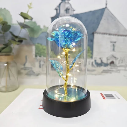 Sztuczna Róża Podświetleniem LED Dekoracja Walentynki Prezent Wesele