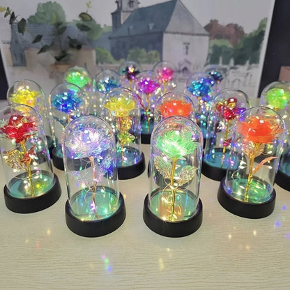 Sztuczna Róża Podświetleniem LED Dekoracja Walentynki Prezent Wesele