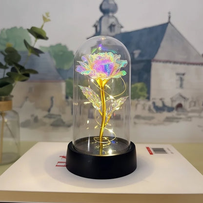 Sztuczna Róża Podświetleniem LED Dekoracja Walentynki Prezent Wesele