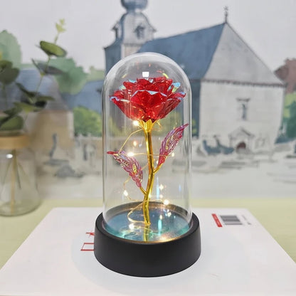 Sztuczna Róża Podświetleniem LED Dekoracja Walentynki Prezent Wesele