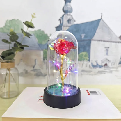 Sztuczna Róża Podświetleniem LED Dekoracja Walentynki Prezent Wesele
