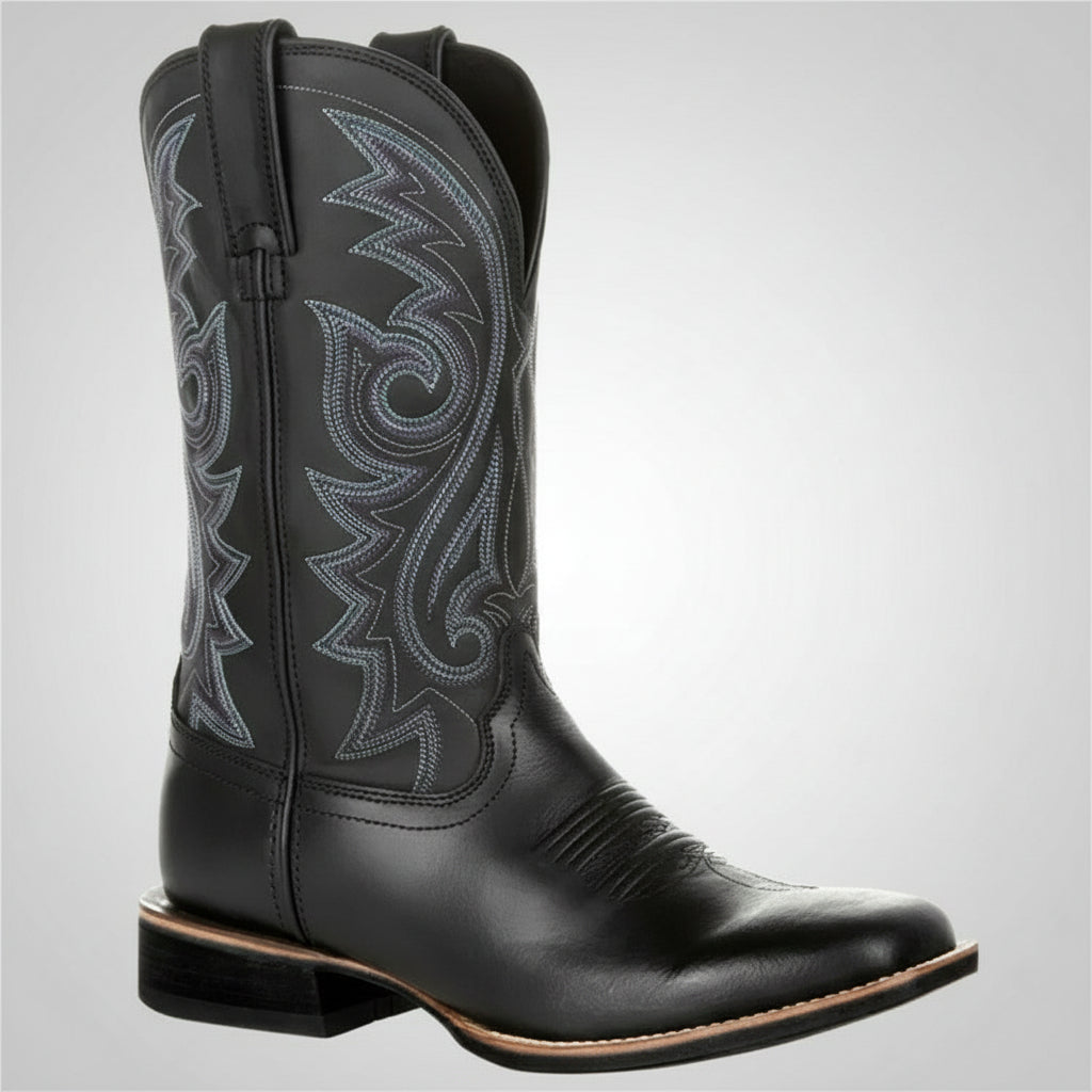 Buty Męskie Kowbojskie Długie Wygodne Skórzane Obuwie